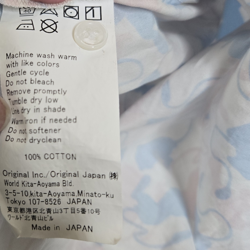 POKEMON Original Stitch hidden Mew blue and pink long sleeve button up shirt S - Picture 6 of 9